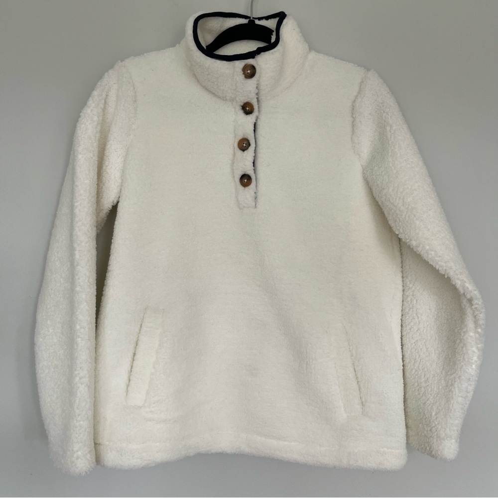 Boden Martha Teddy Jumper Ivory/Navy